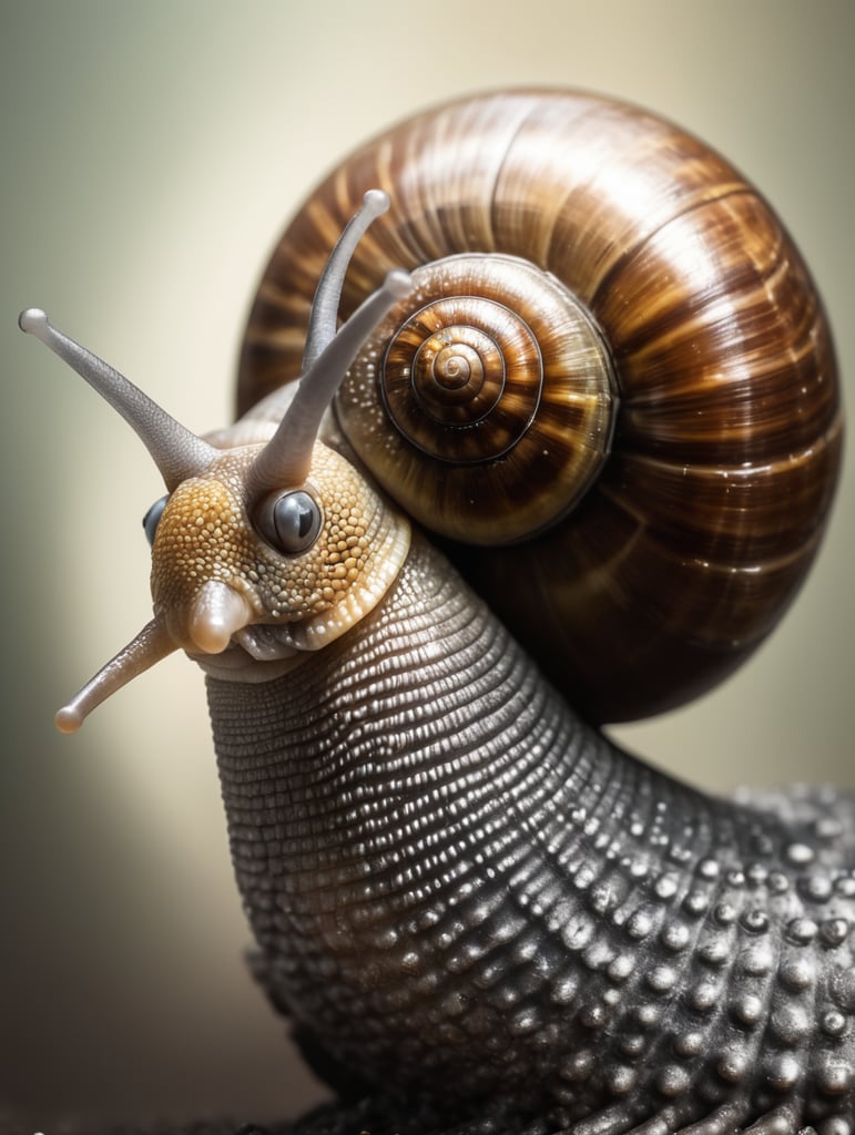 Glam metal snail portrait