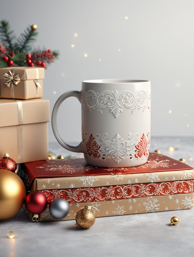 Mockup mug in Christmas style