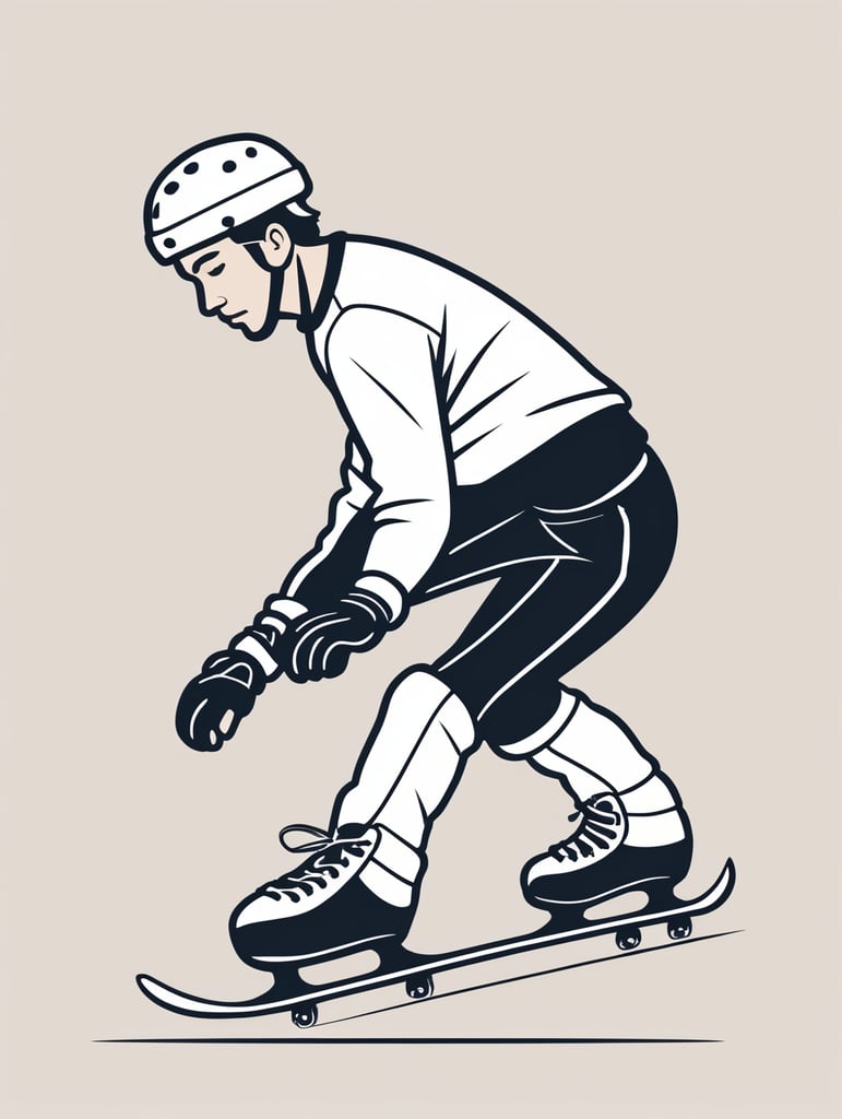 skating logo, minimalist logo, flat, vector
