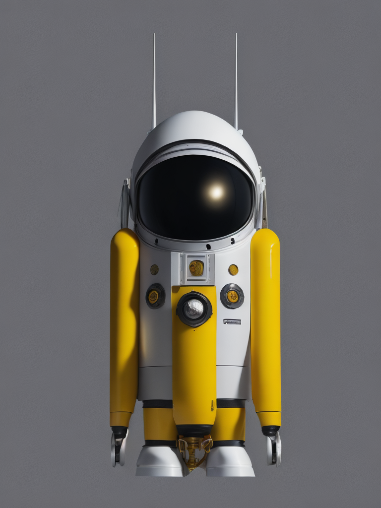 minimalistic fashionable gloomy portrait of space rocket robot, fur details, minimalistic design, minimal details, Versace, givenchy, film still from Wes Anderson, photograph, photoreal, 200mm, HD, f 2.0, highly detailed, accurate