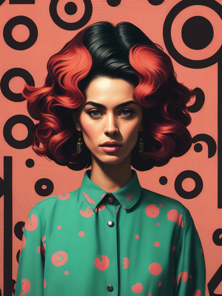 pink green black cream noise patterns risograph girl, happy surrealism, fashion, shot on sony, edited with Maya, Nuke, Blender, Fusion, Houdini