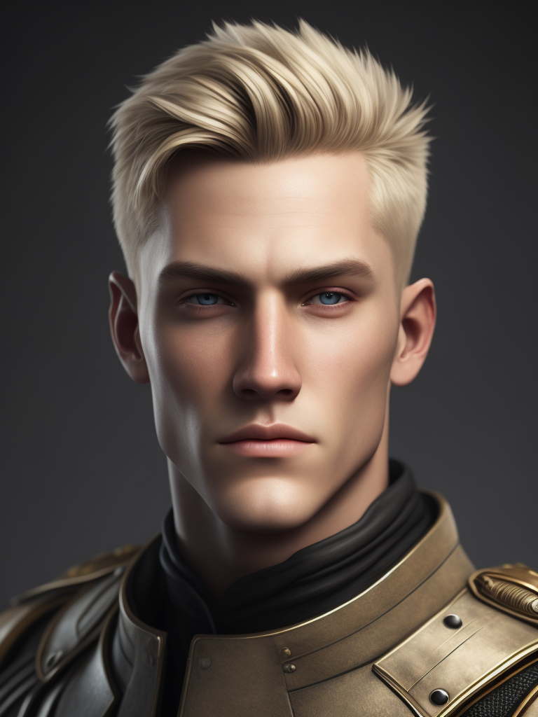 white male young blond face front view military
