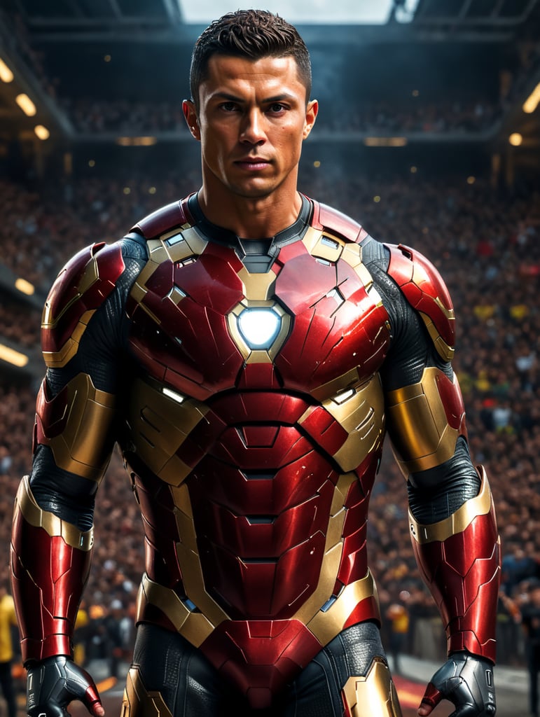 cristiano ronaldo wearing the ironman suit