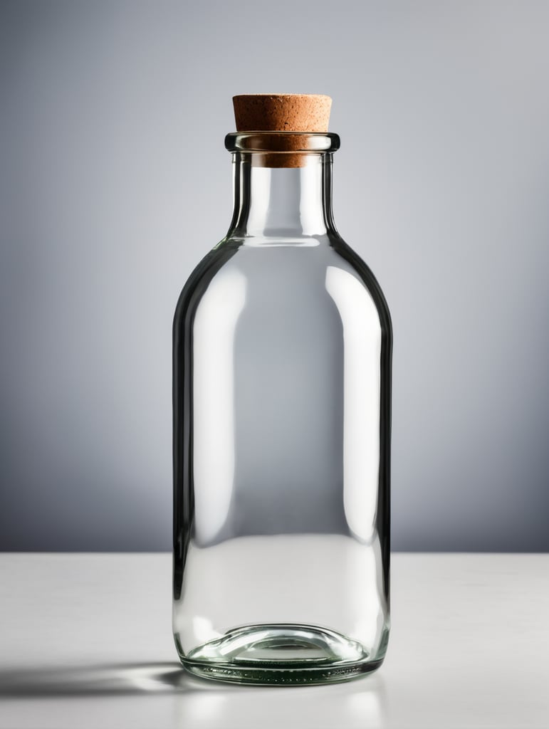 Photo of a Glass Bottle, Empty, Clean, Clear