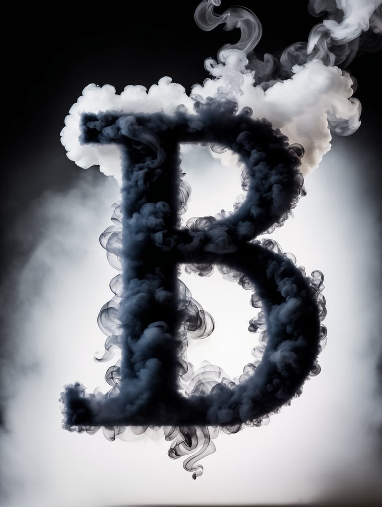 a letter a made from smoke, smokey letter, B letter