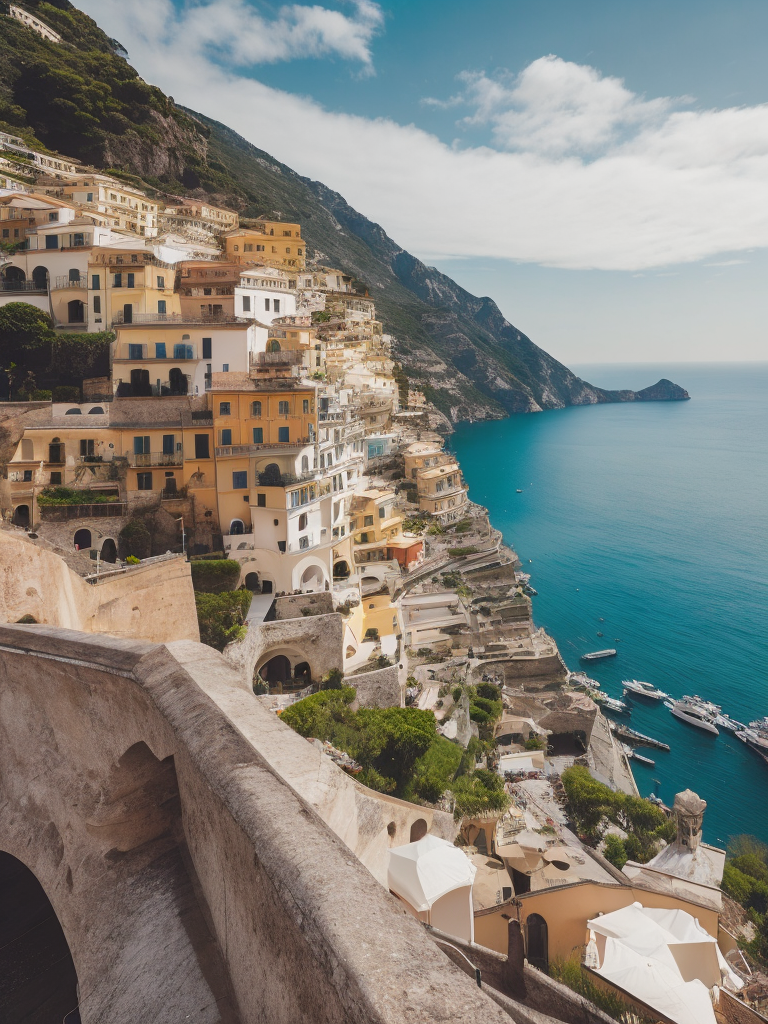 amalfi coast, Vibrant colors, High detail,