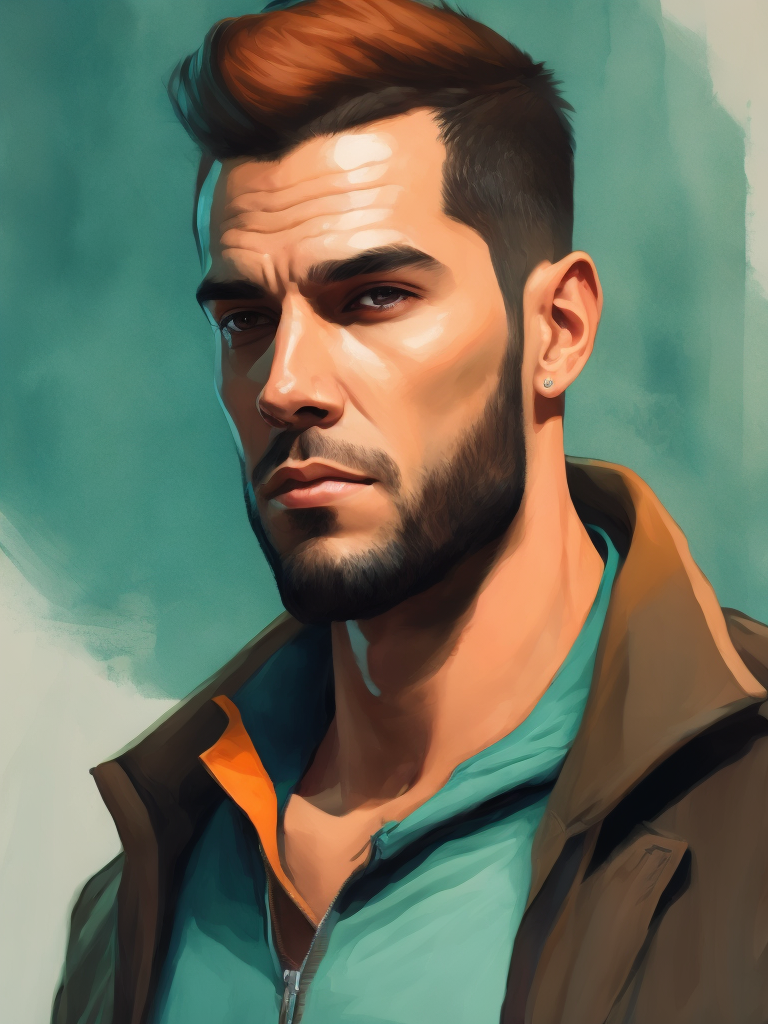 Portrait of a GTA Man, vector art