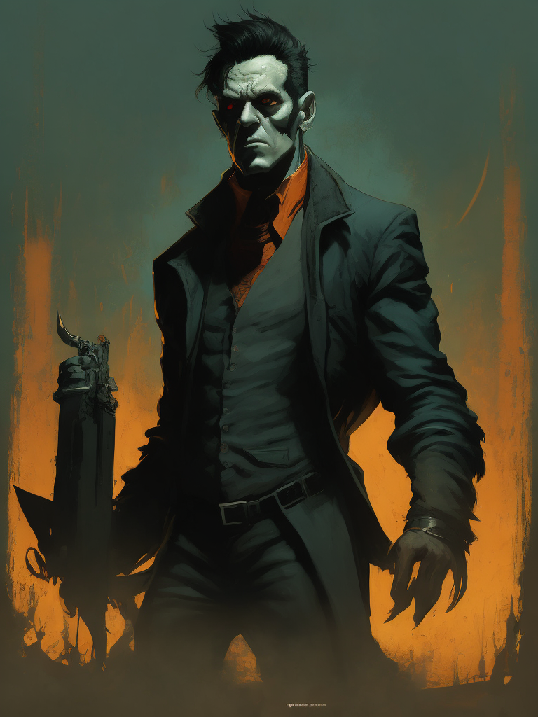 Frankenstein's Monster by Mike Mignola, Dark Horse comic book style
