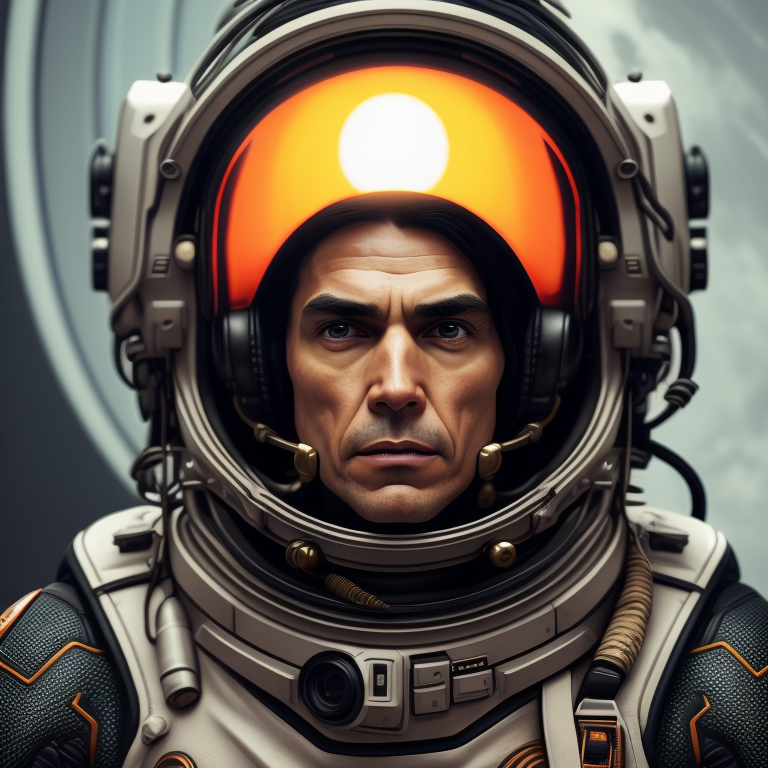 A cyberwave drawing of an astronaut, an ambient occlusion render by esao, cgsociety, space art, sci-fi, chillwave, ue5
