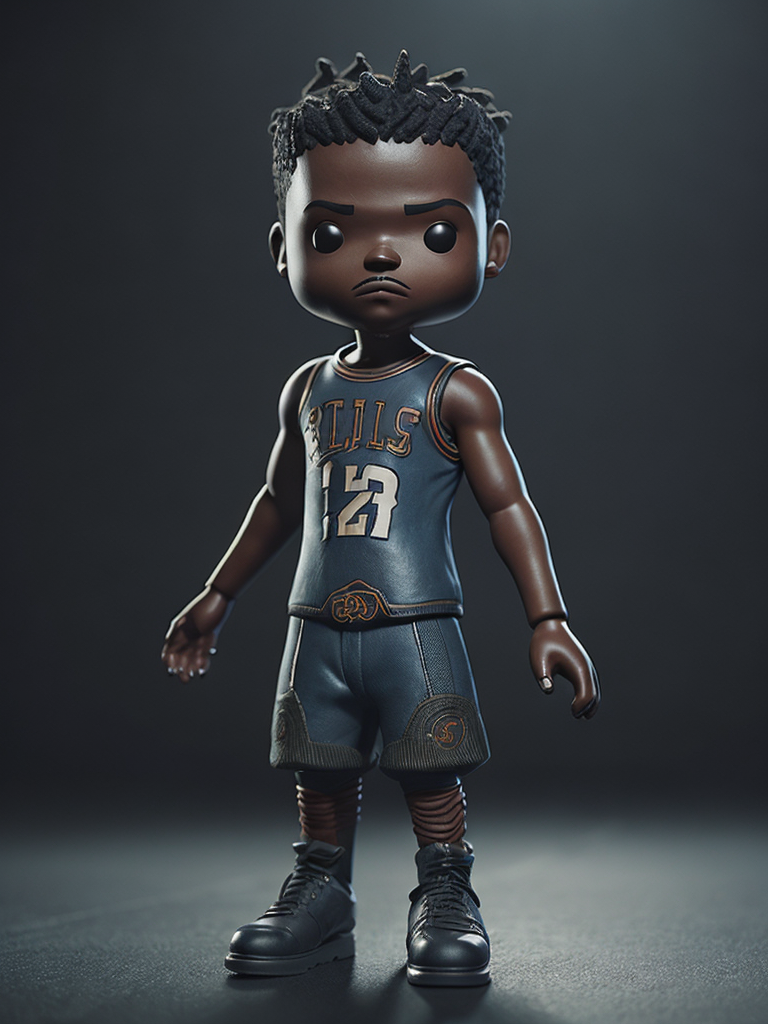 Full body 3d render of funko pop jimmy butler