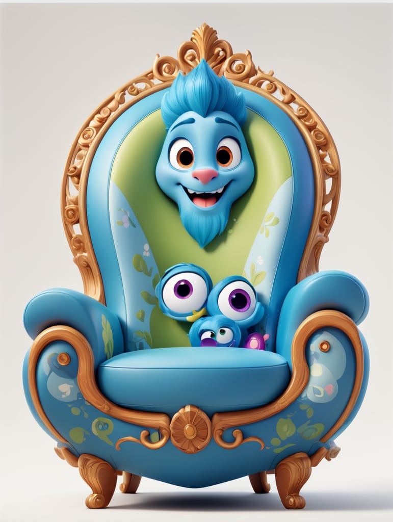 Beauty armchair, concept art by a senior artist, 3D Style, game, stylized cartoon, isolated on white, Inspired by trends, detailed painting, mobile, playrix, mobile