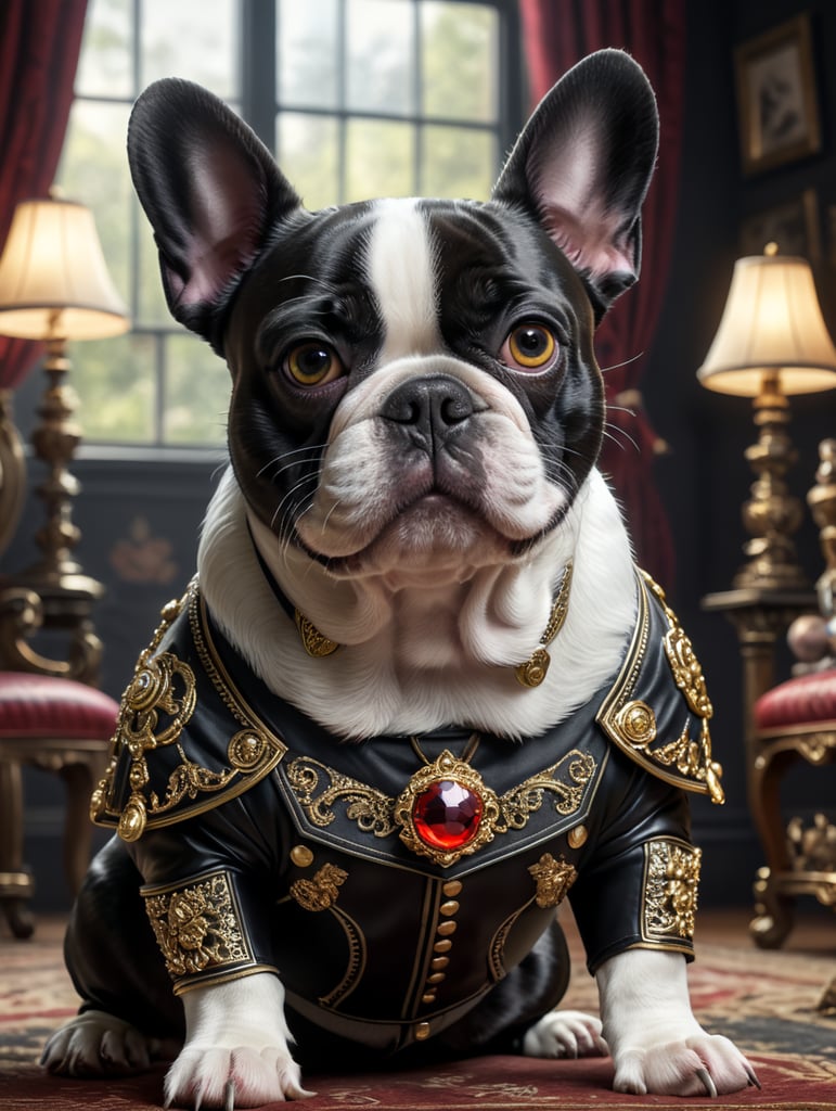 Bulldog francese bianco e nero Disney