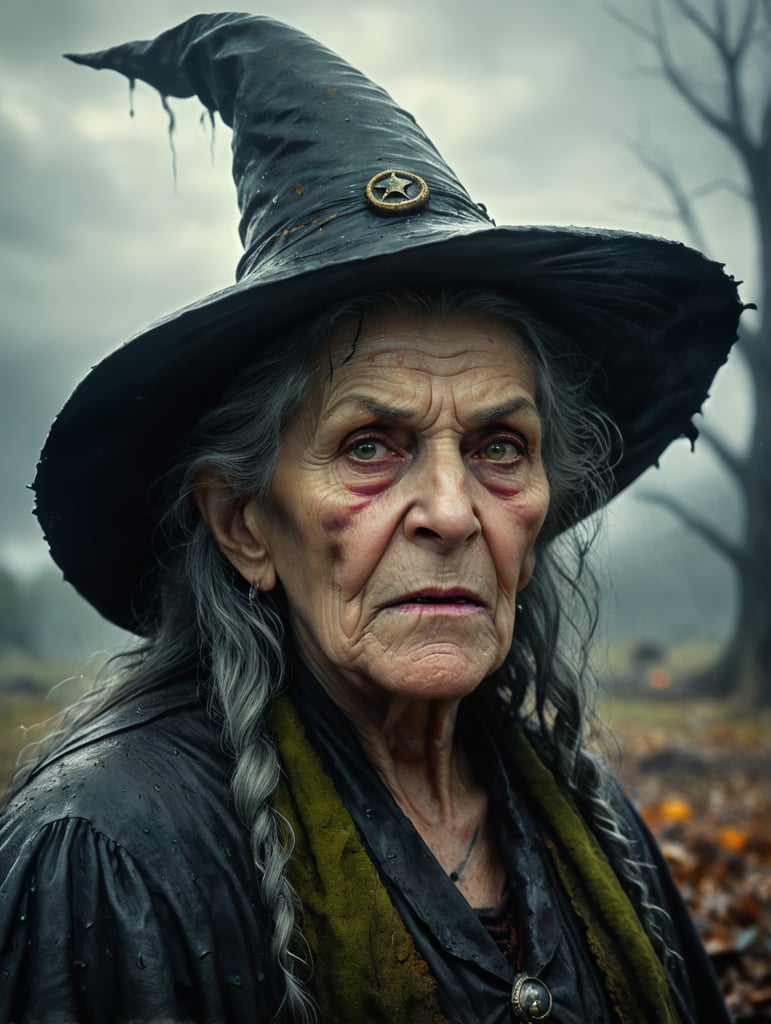 a wet plate photograph of a old witch