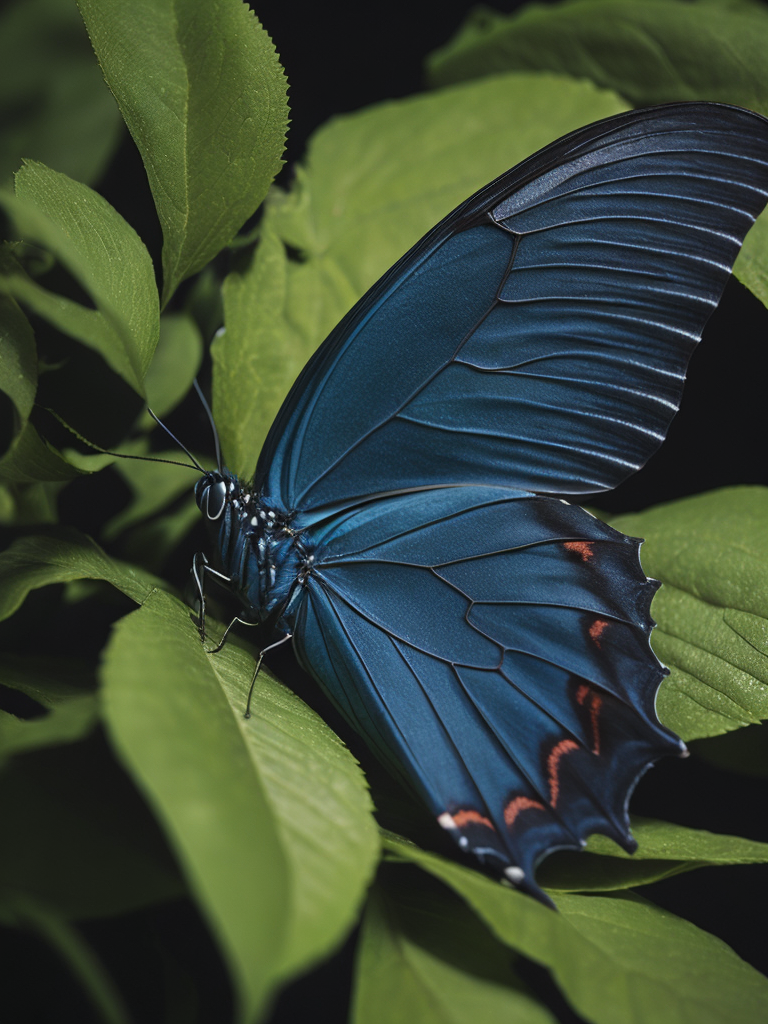 a butterfly macro photography, close-up, high-quality details, deep focus, professional shot