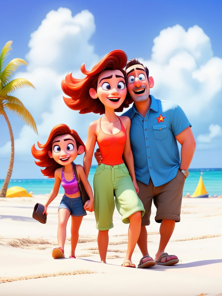 tourists walking on a Cuban beach