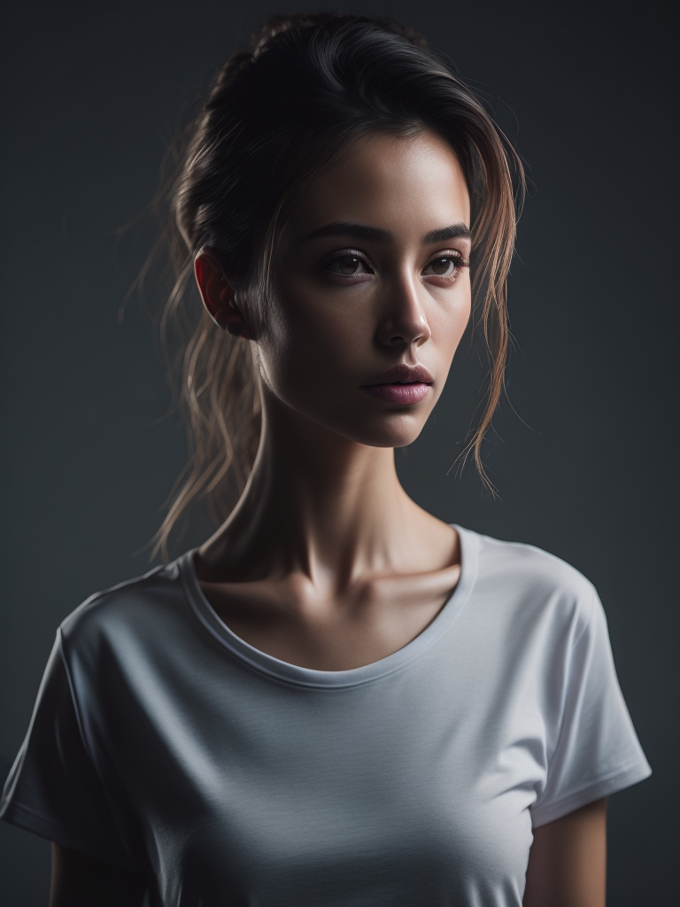 a women wearing white t-shirt