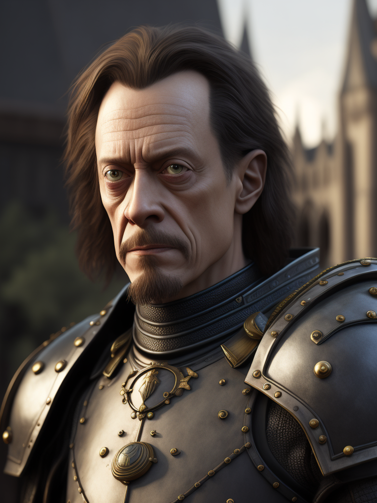 steve buscemi as a knight in medievil armor