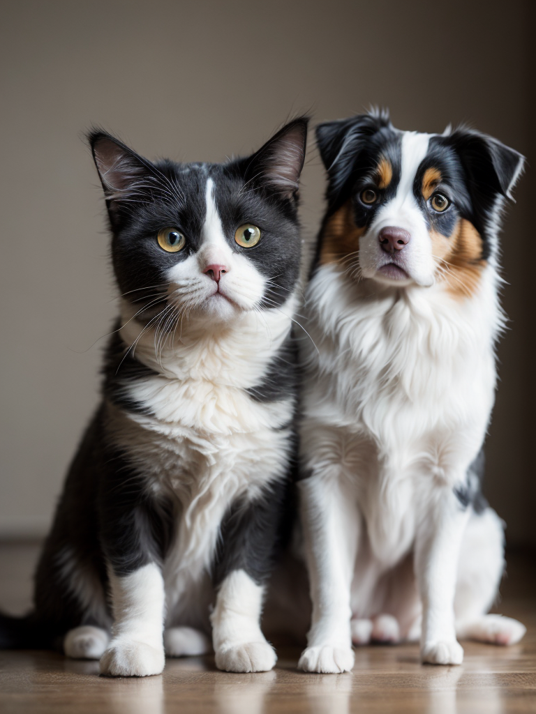 scottish fold cat and australian shepherd