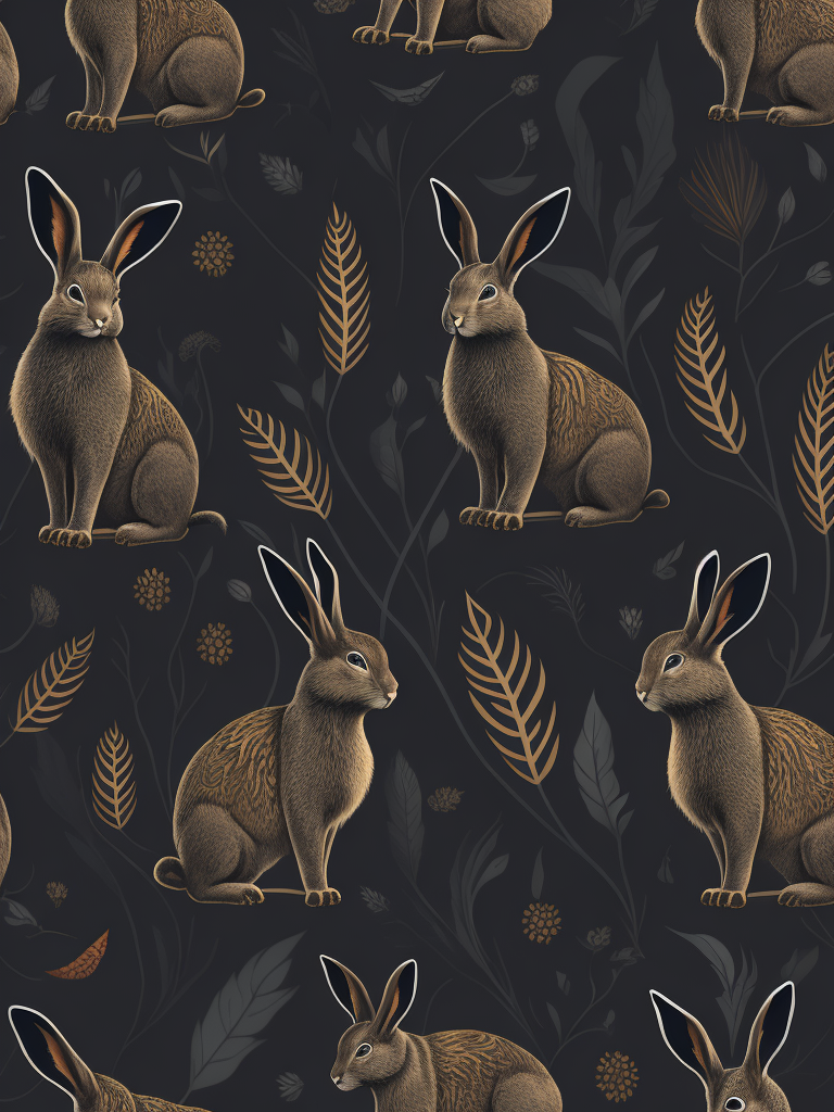 vector seamless pattern with rabbit
