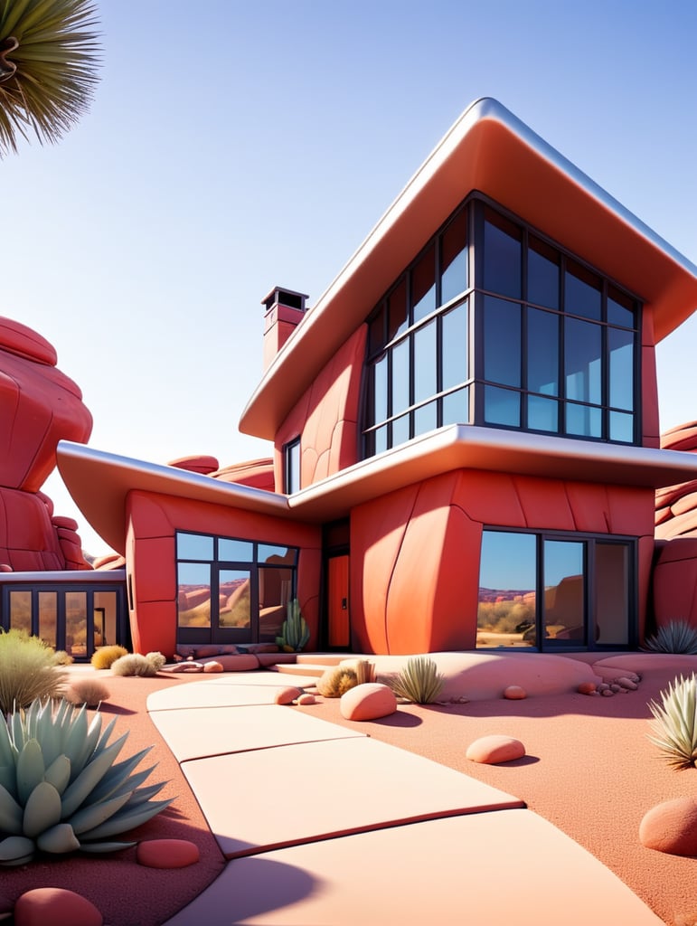 modern organic contemporary red rock desert house