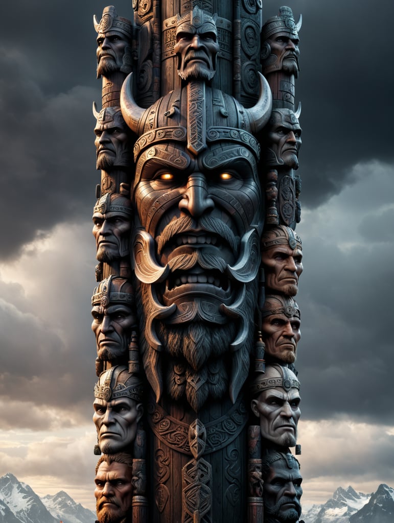 viking totem pole