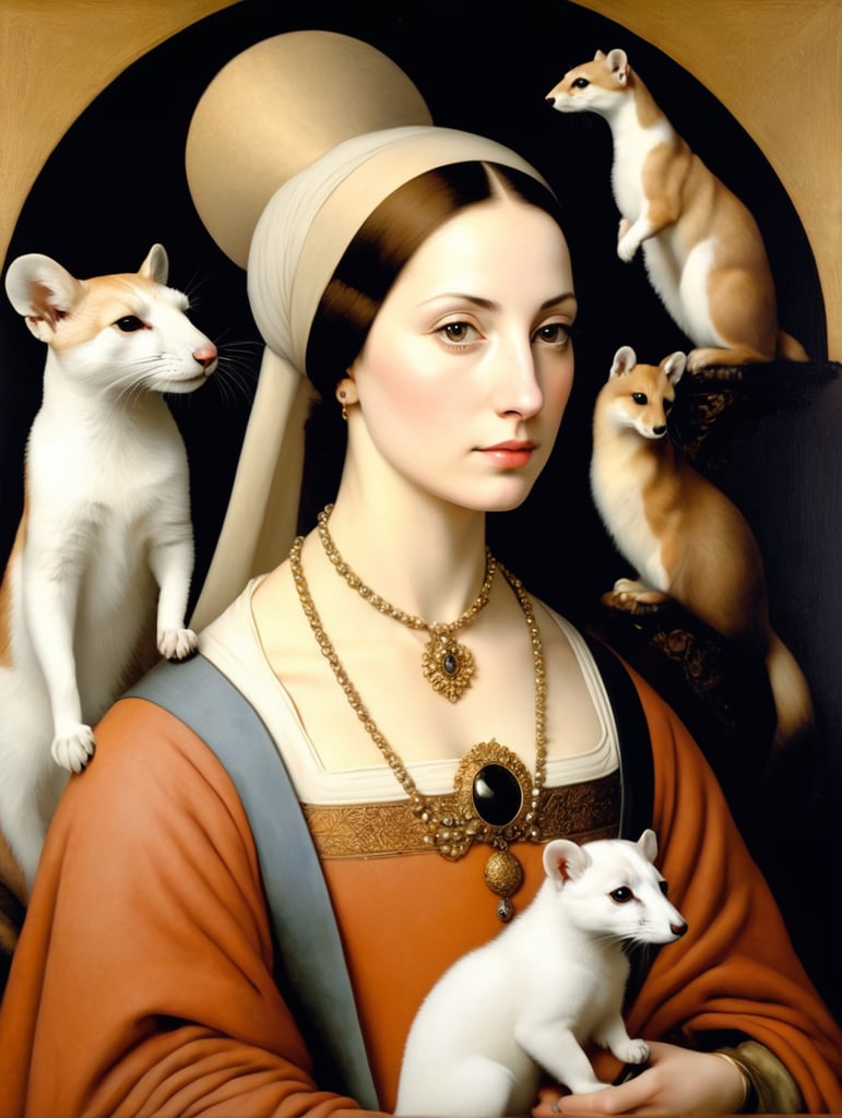 Lady with an Ermine style of Jane Margolis