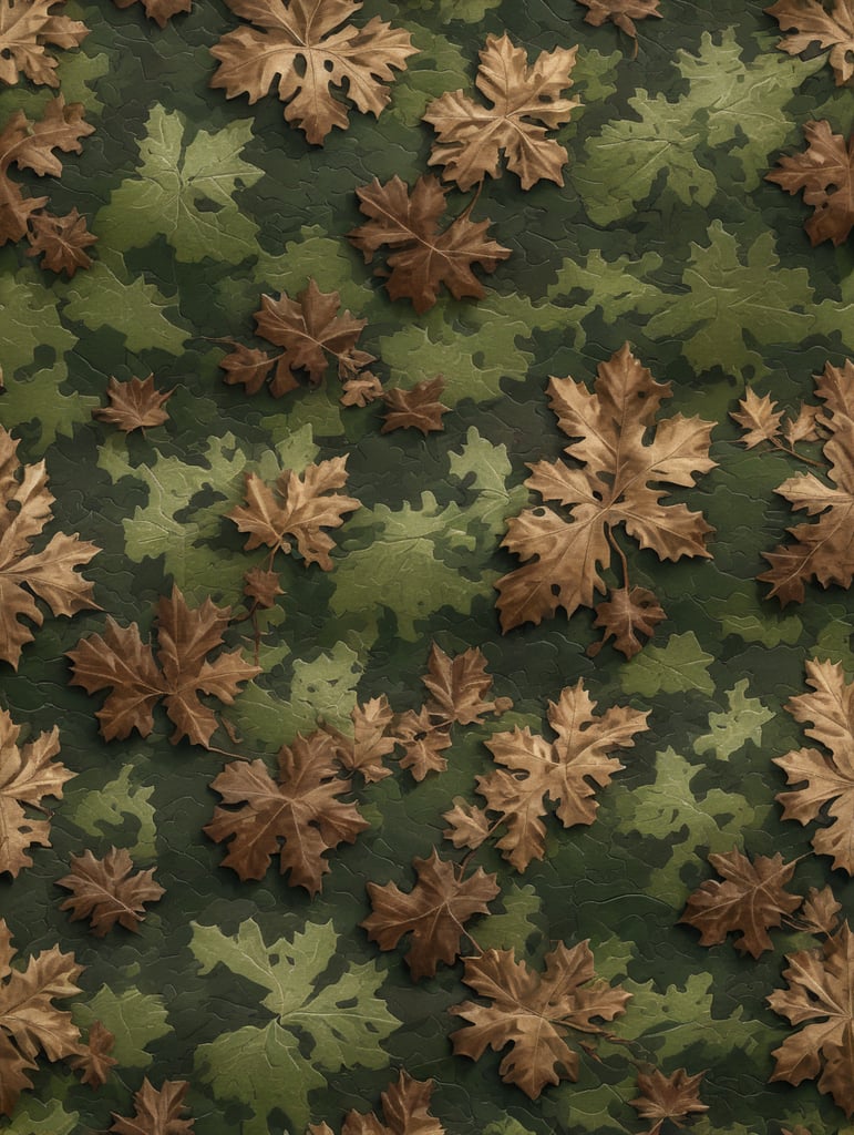 seamless camouflage pattern, green and brown colors, vector art, modern