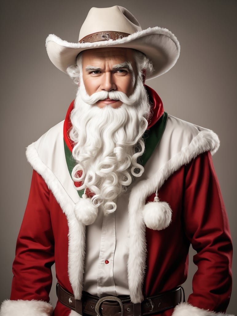 cowboy dressed as santa