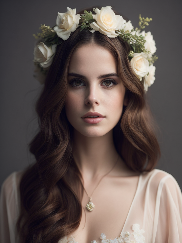 lana del rey with wings and flower crown