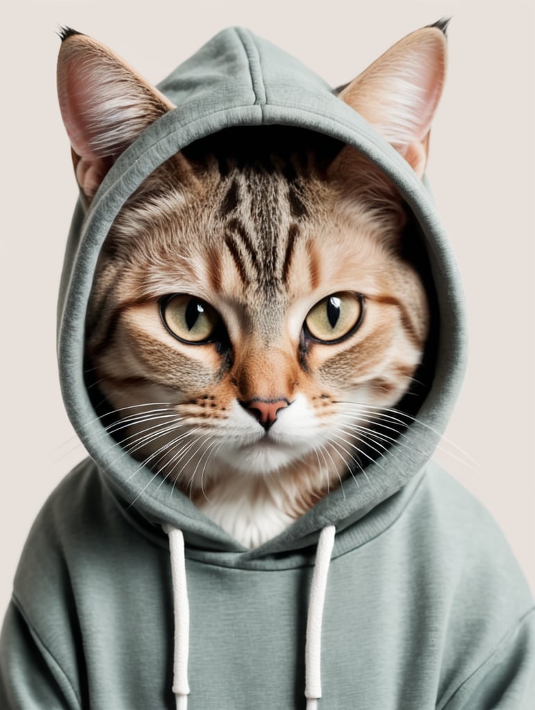 милый кот в худи