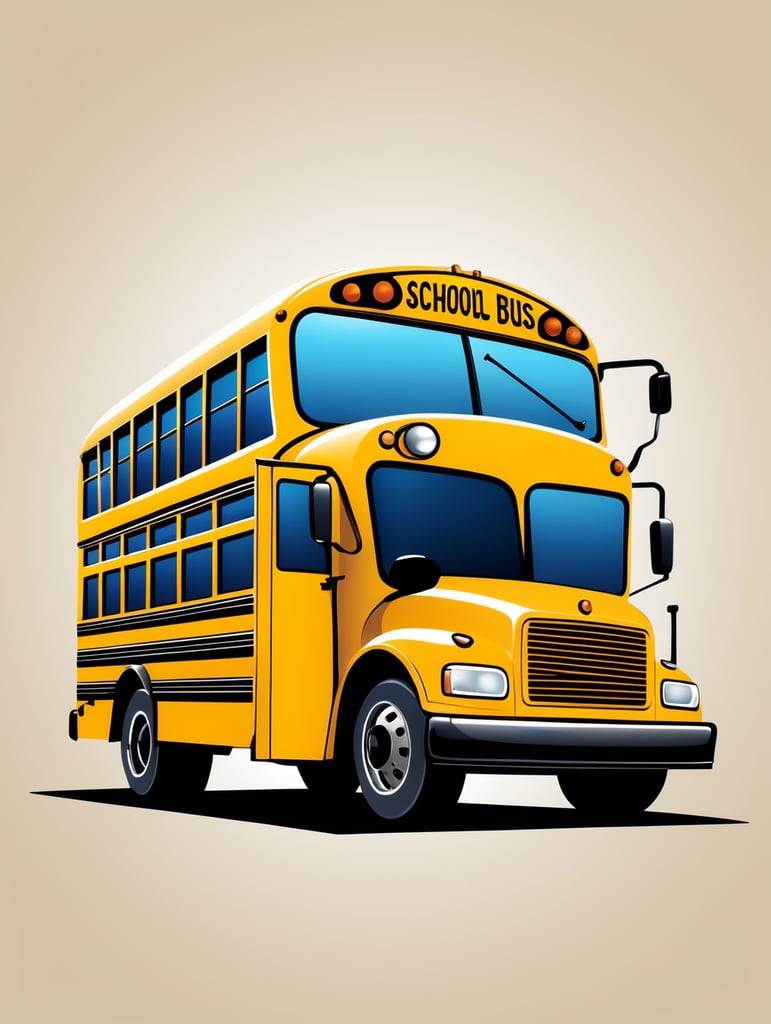 School Bus Vector logo, mascot logo, bright colors, vector Logo, vector image