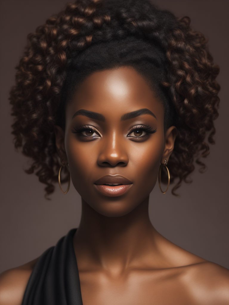 confident beautiful black women with a variety of skin tones and illustration, high def