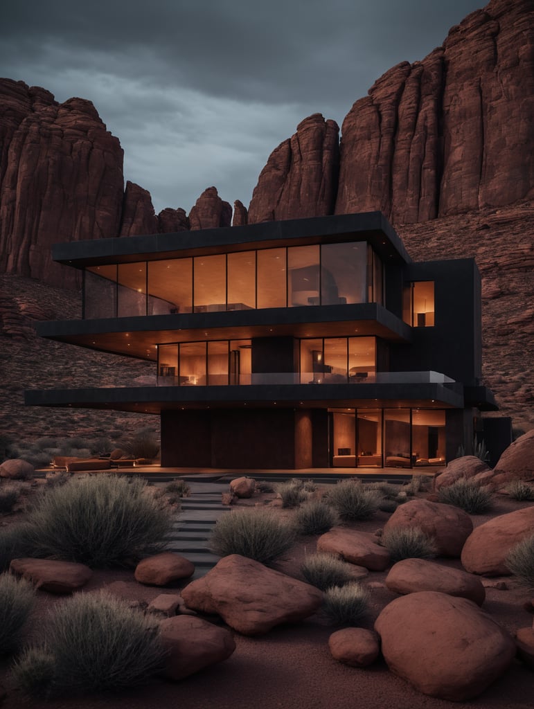 modern organic contemporary red rock desert house