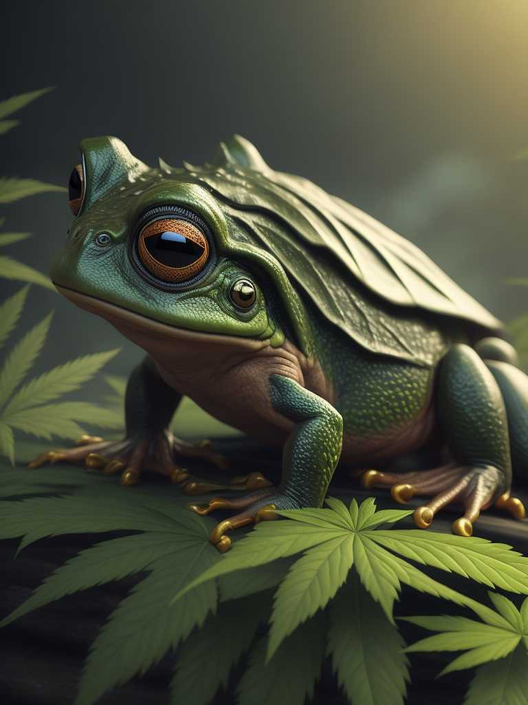 marijuana frog under ummbrela