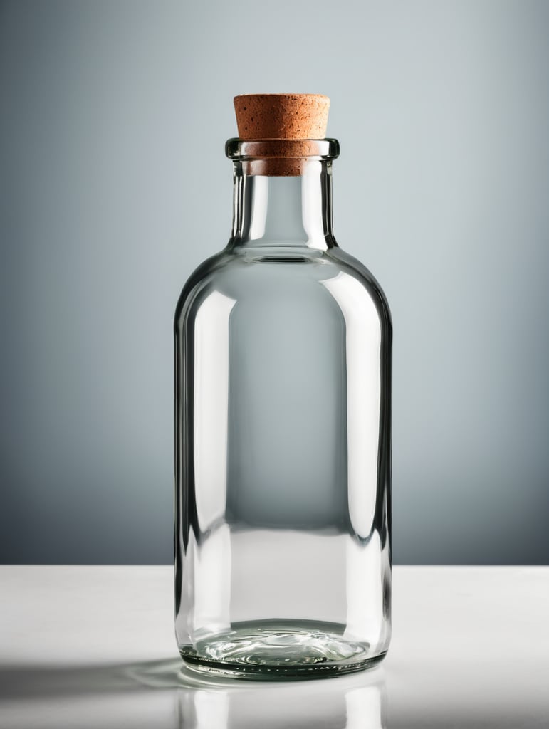 Photo of a Glass Bottle, Empty, Clean, Clear