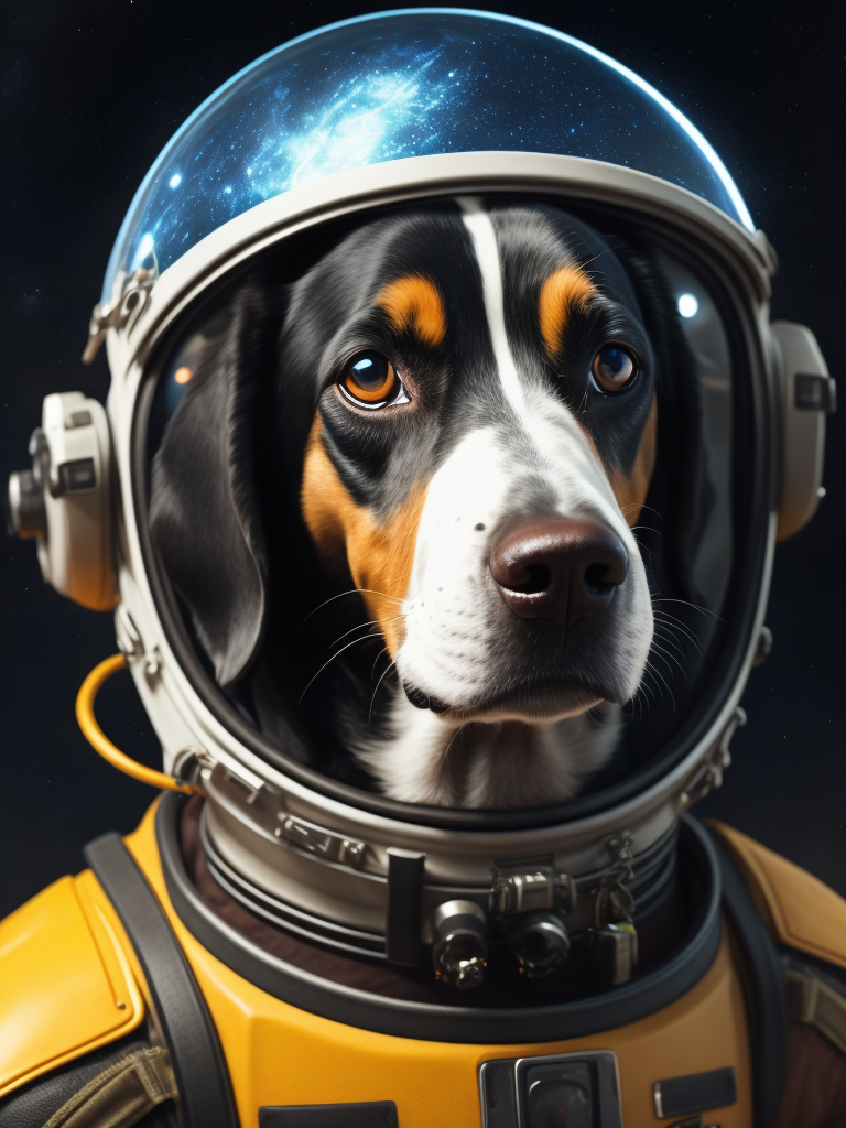 a dog in spacesuit