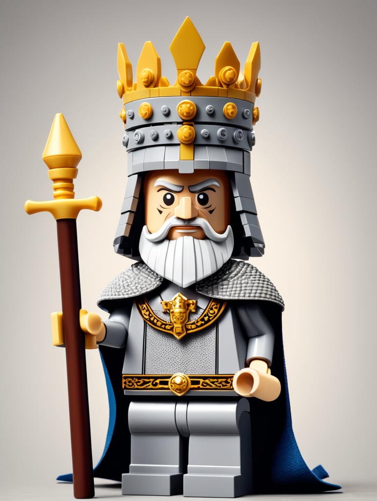 medieval king as a lego character