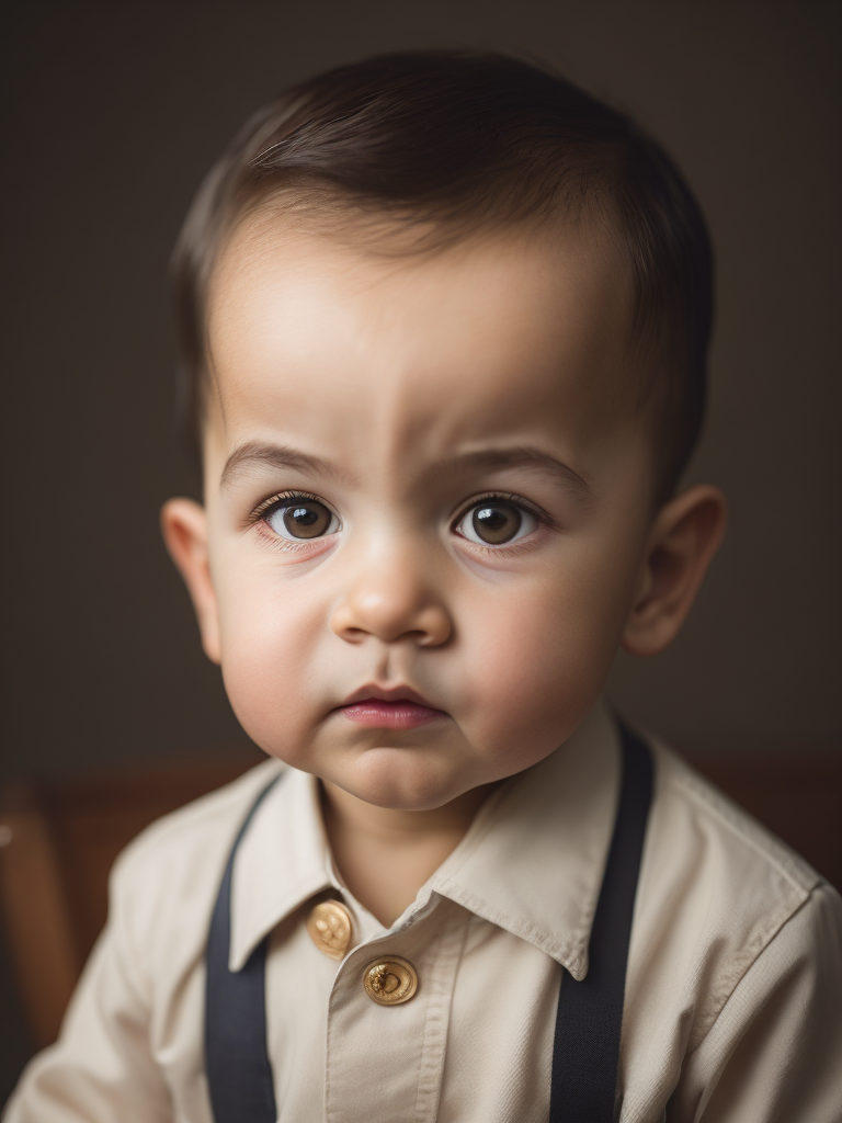 portrait of Joseph Stalin as a kid, 6 month old, happy emotions on his face