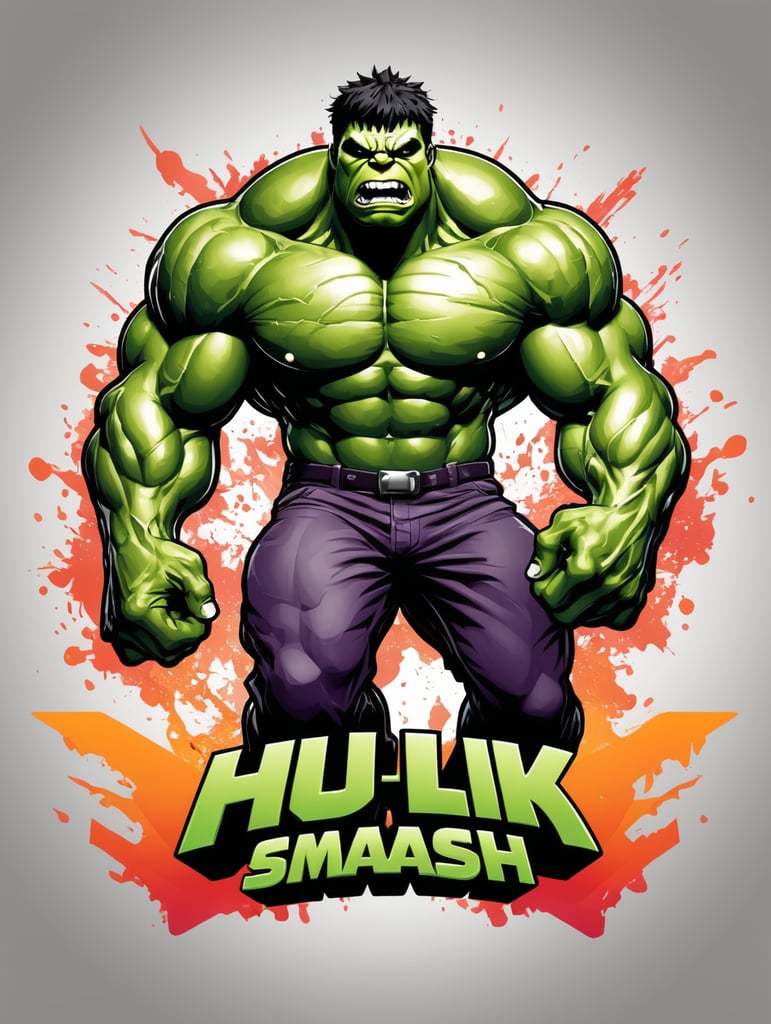 Vector Hulk smash mascot logo, e-gaming, bright colors, Gaming Logo, vector image