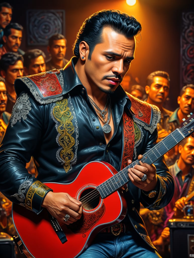 Valentin Elizalde, cantante de corridos, dibujado estilo pop art.