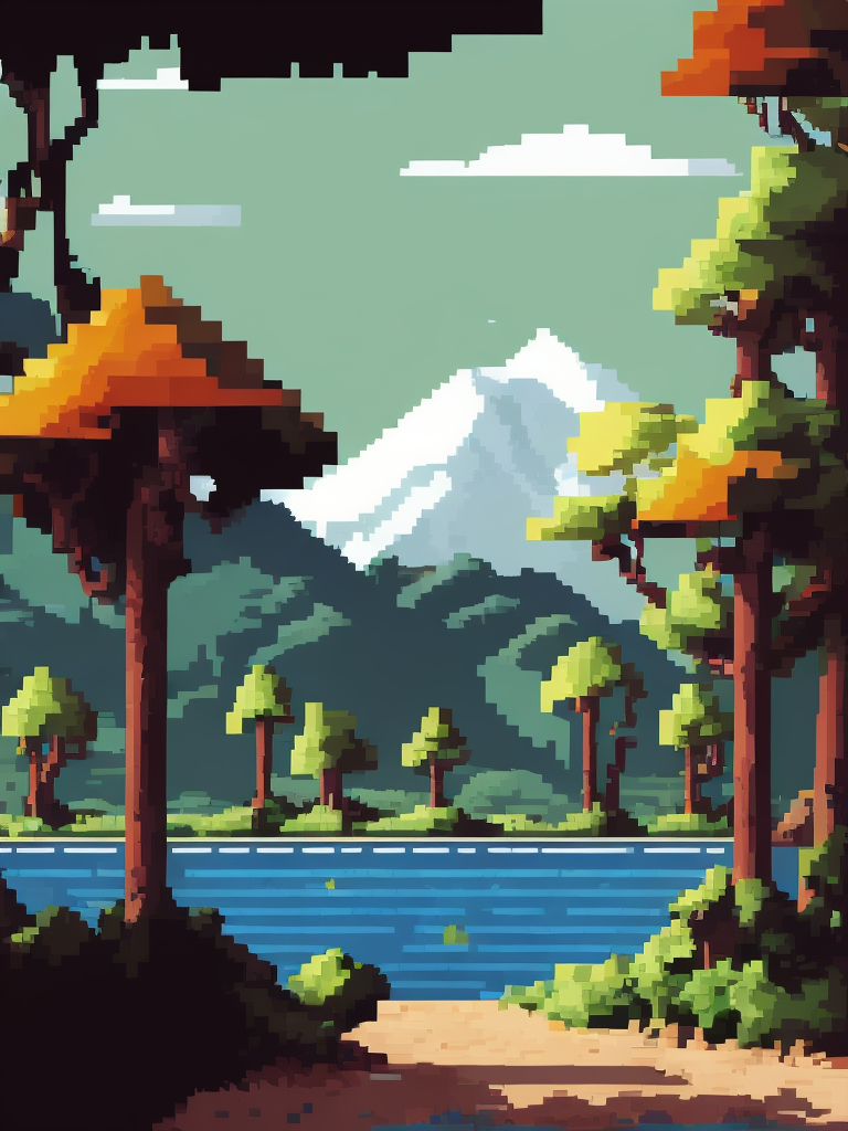 landscape art pixel landscape big pixel art square pixel art vector landscape digital art artificial intelligence computer generated graphic design abstract landscape