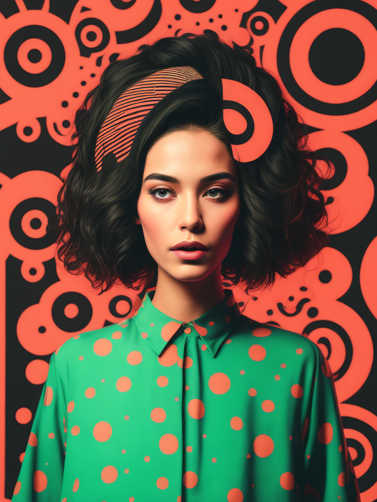 pink green black cream noise patterns risograph girl, happy surrealism, fashion, shot on sony, edited with Maya, Nuke, Blender, Fusion, Houdini