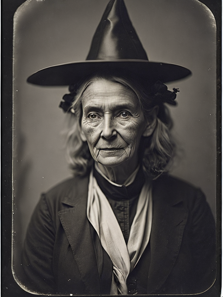 a wet plate photograph of a old witch