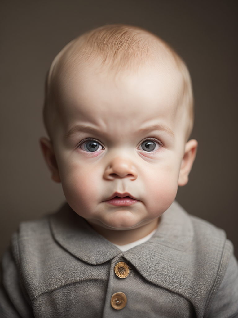 portrait of Vladimir Lenin as a kid, 6 month old, happy emotions on his face