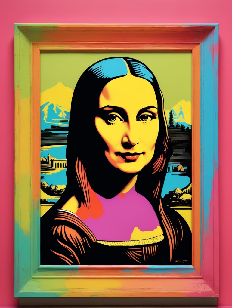 The Mona Lisa in the style of Andy Warhol