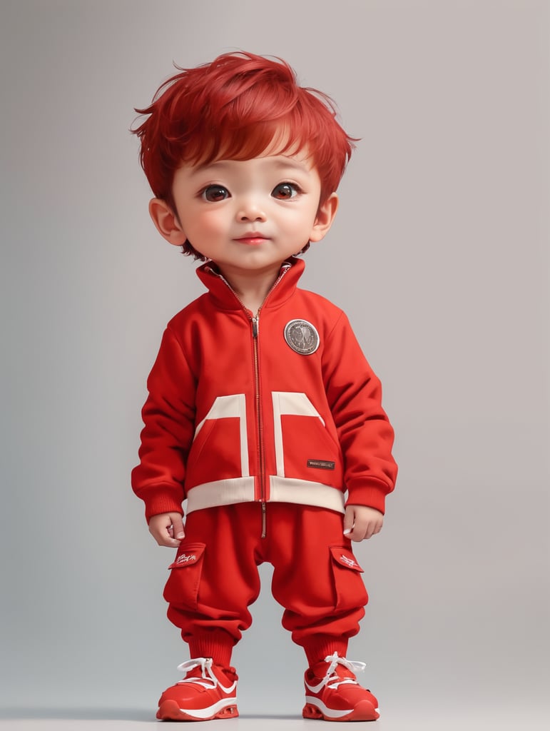 menino de roupa vermelha