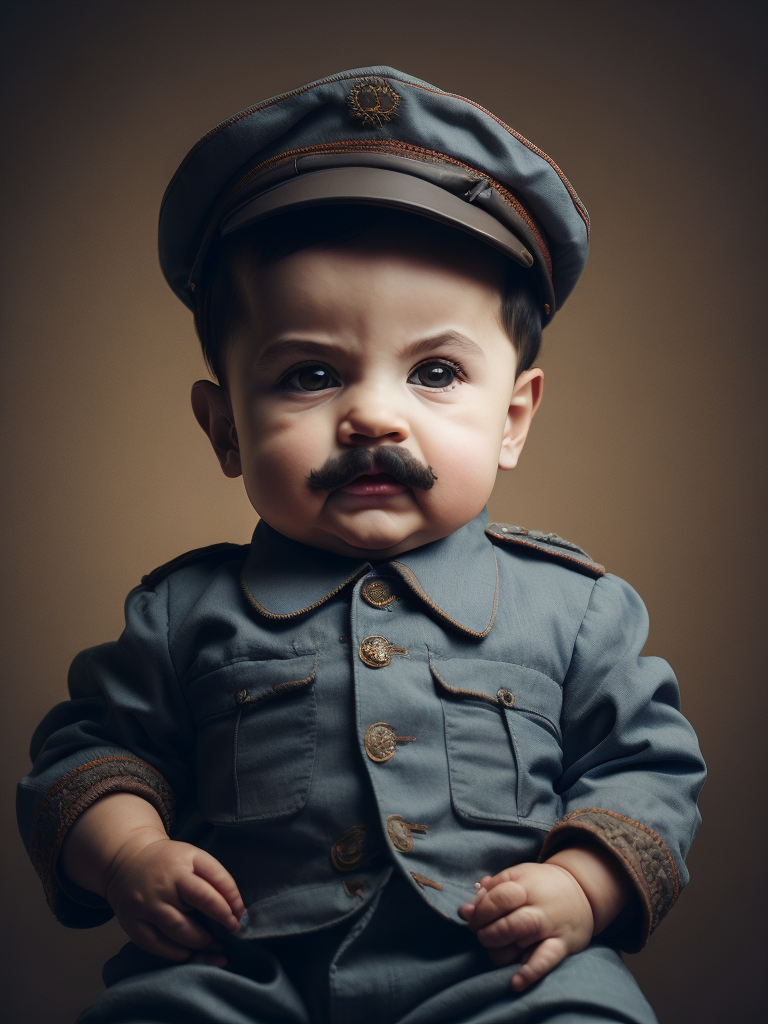 portrait of Joseph Stalin as a kid, 6 month old, happy emotions on his face