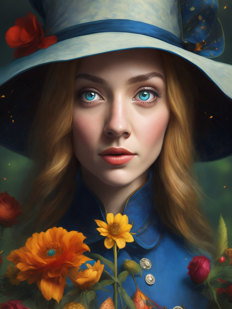 Alice in wonderland, vivid colors, wide angle, super highly detailed, professional digital painting, concept art,