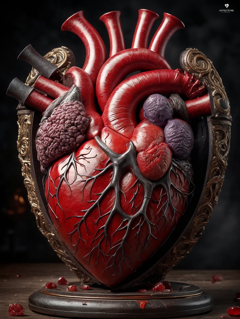 human heart made by a skilled craftsman in icecream style