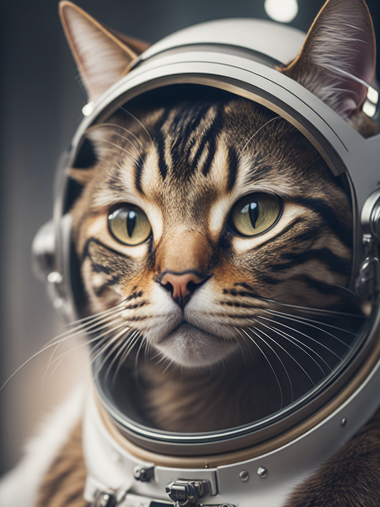 a tabby cat an astronaut